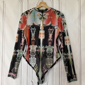 Skims Summer Mesh Long Sleeve Bodysuit Orchid Cabinet Sz 4X Can Fit XL &up NWT